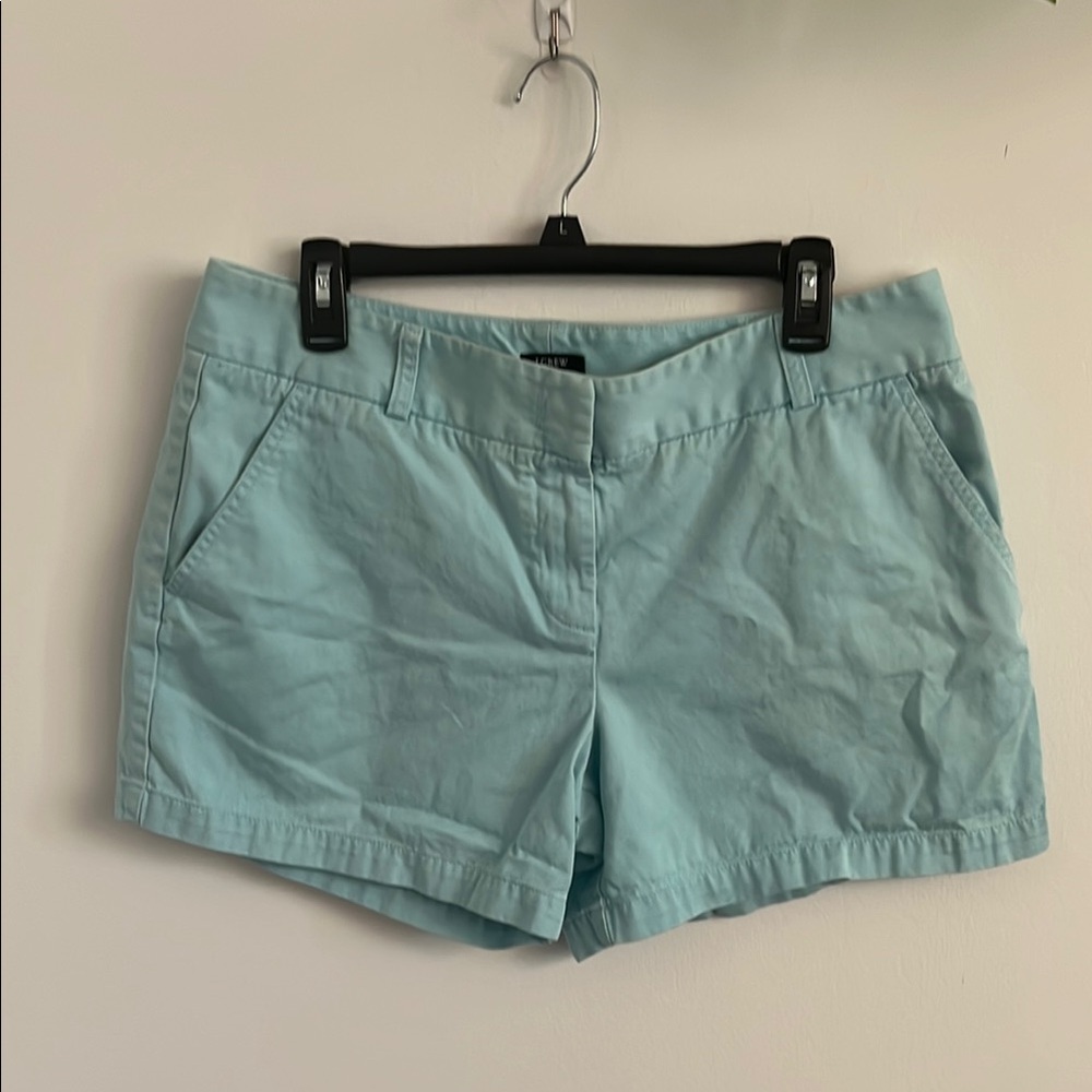 J. Crew Light Blue Teal Shorts Lowrise Cotton